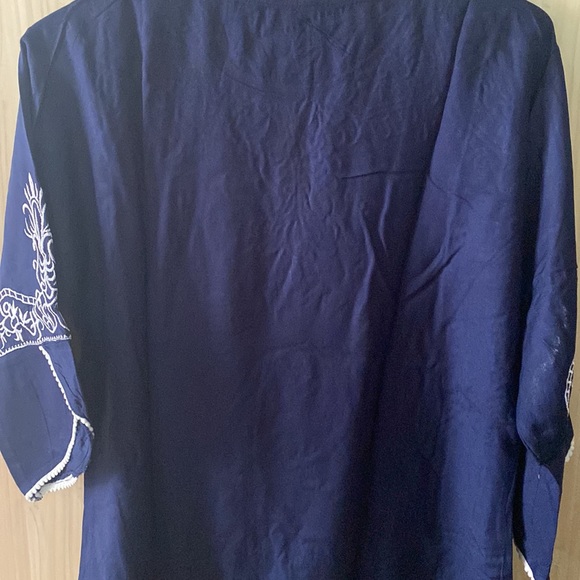 Navy blue Womens rayon top - Picture 7 of 8